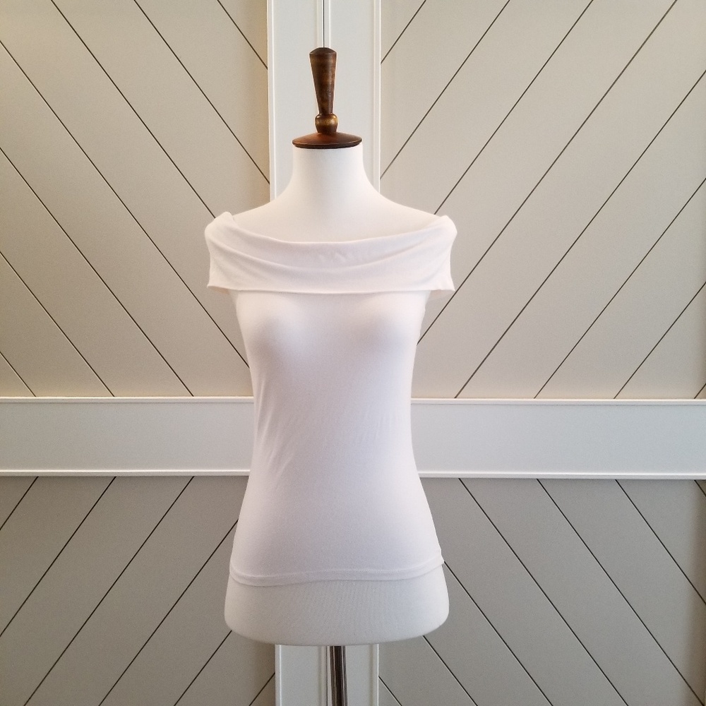INC White Bardot Top - Petite/Small - Picture 2 of 6
